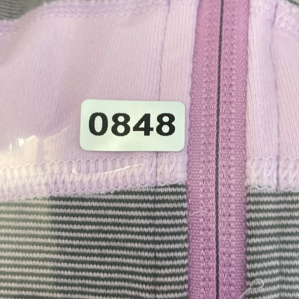 LULULEMON Size 10 Stride Jacket *Brushed in Lilac Heathered Coat Striped - Picture 15 of 15